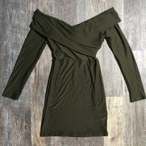 FASHION NOVA Still Here Off Shoulder Dress